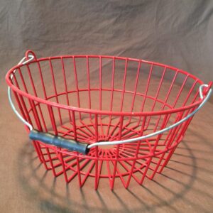 Red Egg Basket With 12 Ceramic Eggs Included