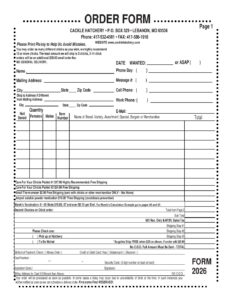 2026 Mail In Order Form